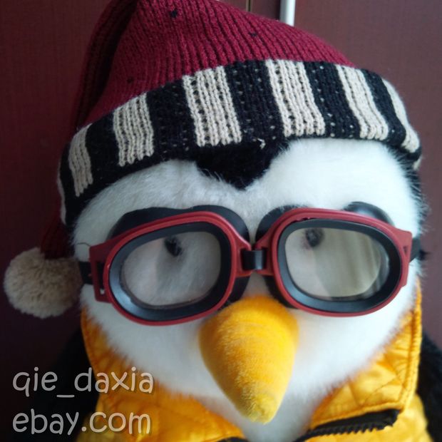 Peluche Husky RARE 18" HARD TO FIND HUGGSY PENGUIN WITH GOGGLES AND VEST FRIENDS Joey's Hugsy Hugues Aufray