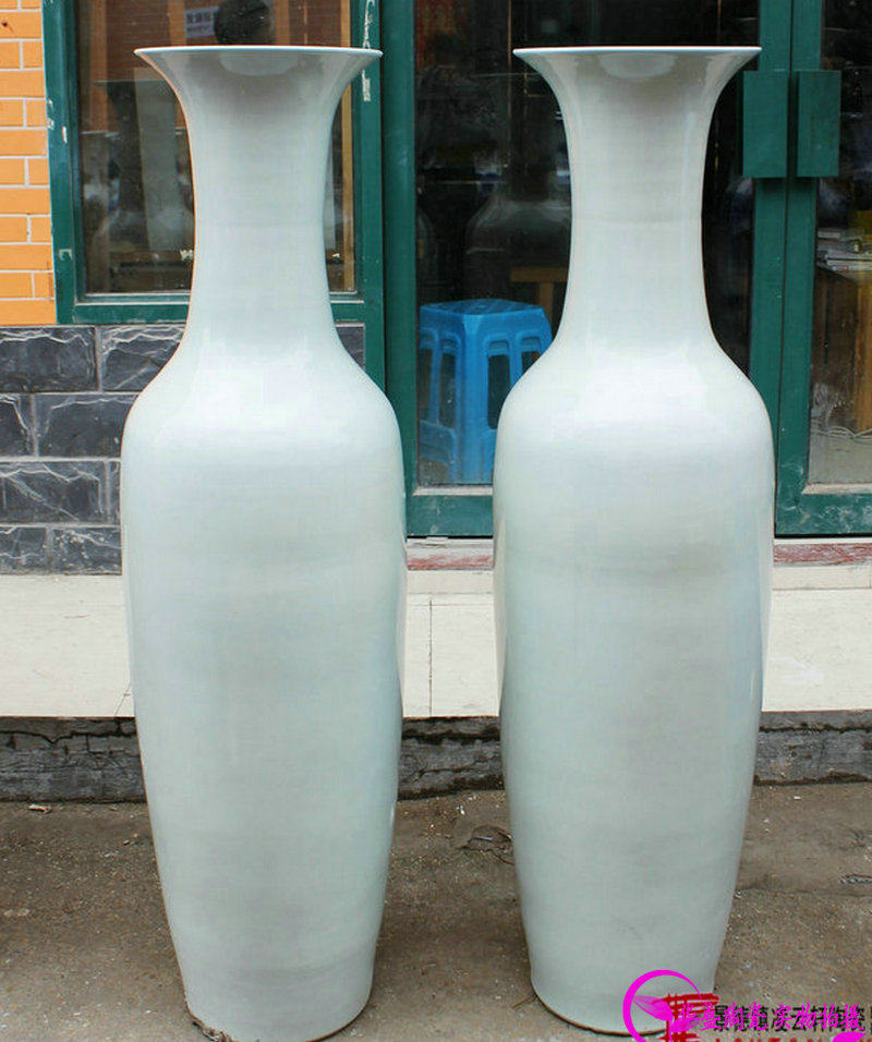 Jingdezhen ceramic white glaze white ground floor large vase white tire porcelain vase to make pattern wedding decoration brief