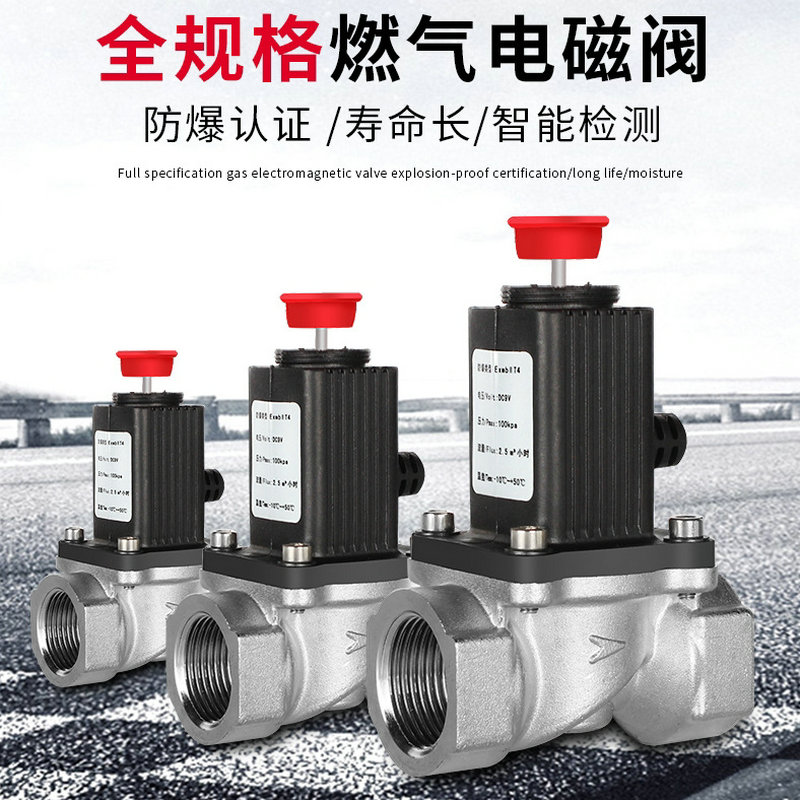 Pipeline natural gas leakage alarm automatic cutting valve wireless solenoid valve through full copper emergency augmented safety valve