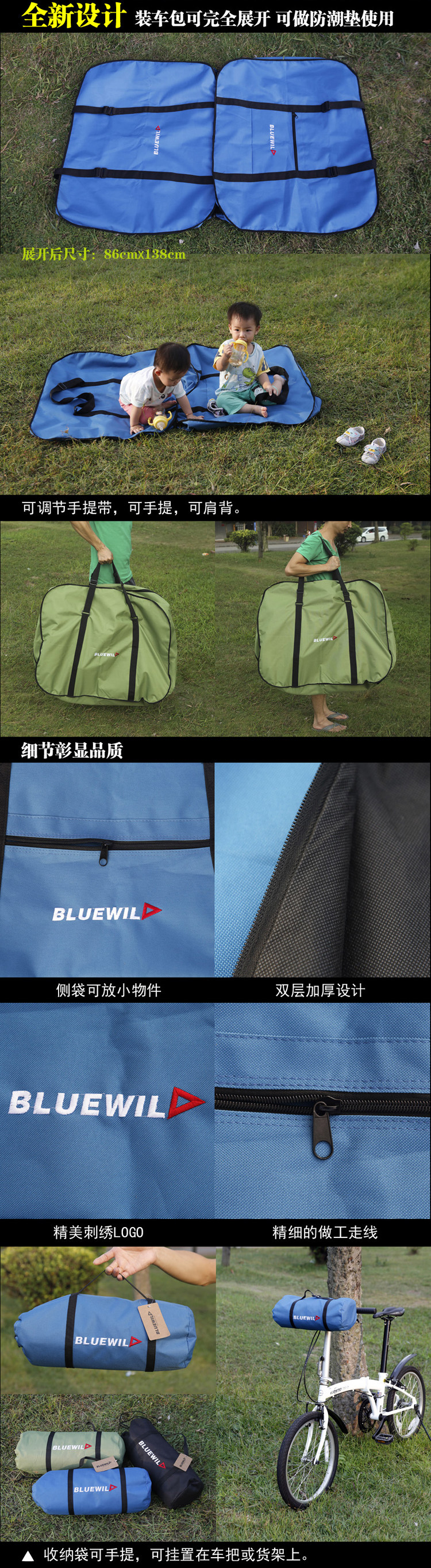 Sacoche pour vélo mixte BLUEWILD - Ref 2232681 Image 3