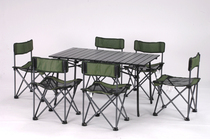 Portable outdoor folding table and chair kit for camping outside meal burning beach table and chair combination beach table and chair