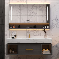 Modern simple rock board bathroom cabinet combination custom washbasin cabinet Wash basin sink sink sink Bathroom cabinet Light luxury