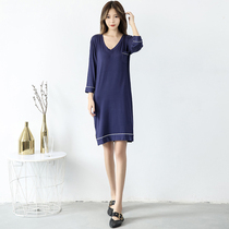 Summer thin modal long nightgown loose seven-point sleeve pajamas women's size sexy cotton pregnant women's home clothing