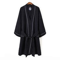 European and American Pajamas Spring and Summer Long Sleeve Cotton Bathrobe Male Sexy Couple Long Nightgown Female Thin Hotel Bathrobe Large Size