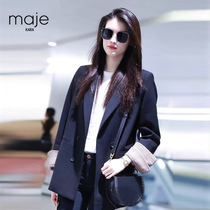 Maje kara he sui star with fried street small suit women spring and autumn 2021 new temperament Joker coat