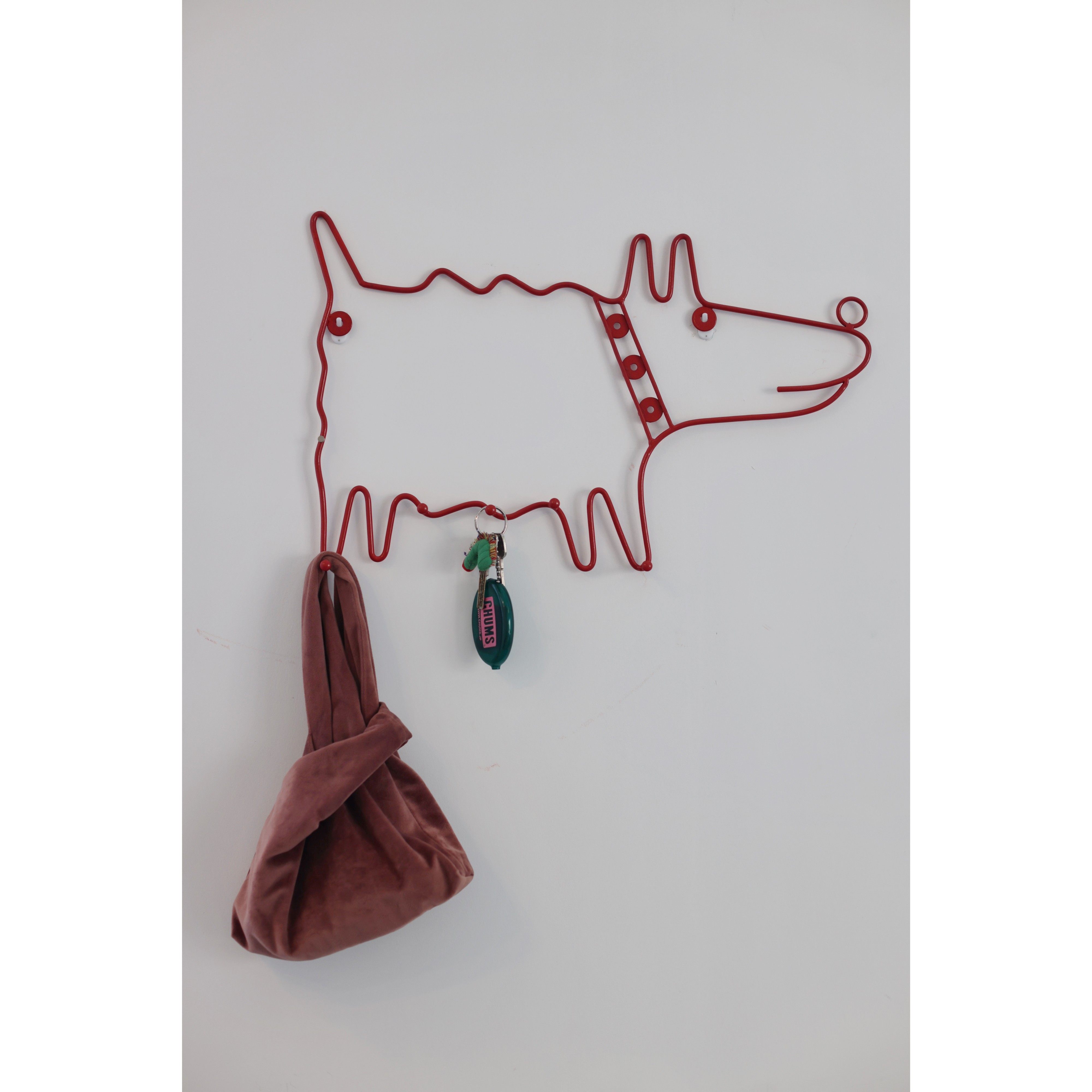 The hip-hop is adorned with the Hyun Kwan hook Retro red puppy metal cute cloak stand dopamine Animals minimalist-Taobao