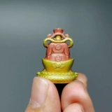 Культурный и богатство God Pure Bronze Color, нарисованный мини -мини -идольный орнамент высота 3 см