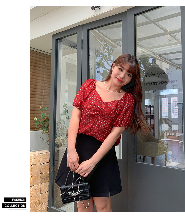 Плюс размер бюста платье 宽松的高腰a字开衩春夏大码女装，遮盖肌肤，显瘦look纯色套装裙32047。