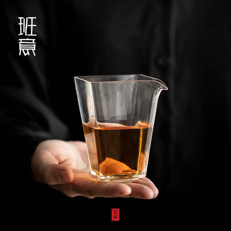 BanSerie Handmade Glass Fair Cup Thickened Quadrilateral Cup Tea Sea High Transparent Explosion Protection Public Cup Sub Tea
