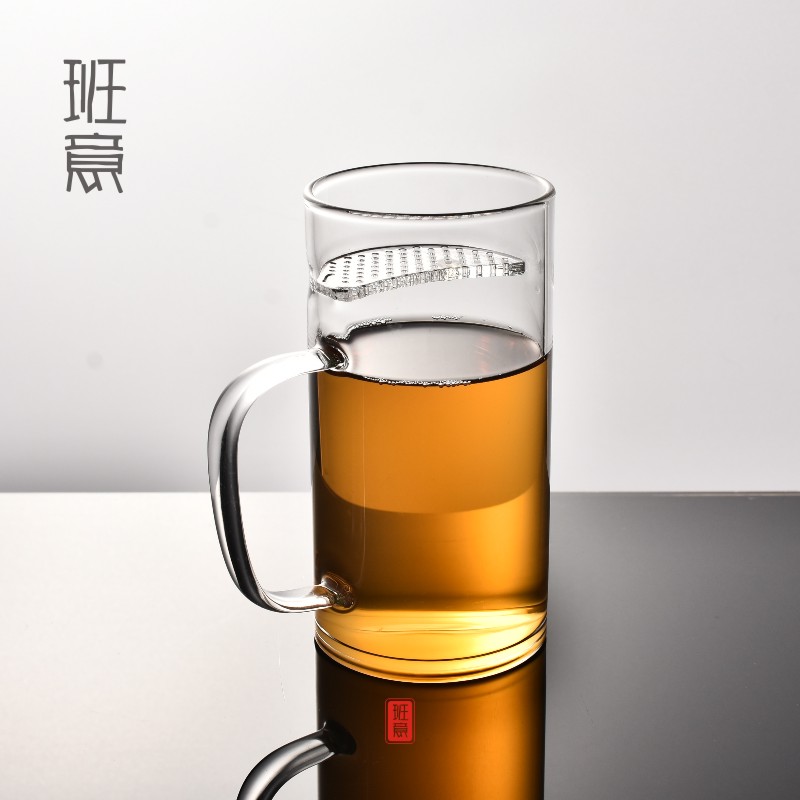 Banxi Creative Moon Filter Cup with Cup Filter cup cup handle anti-hot heat resistant glass