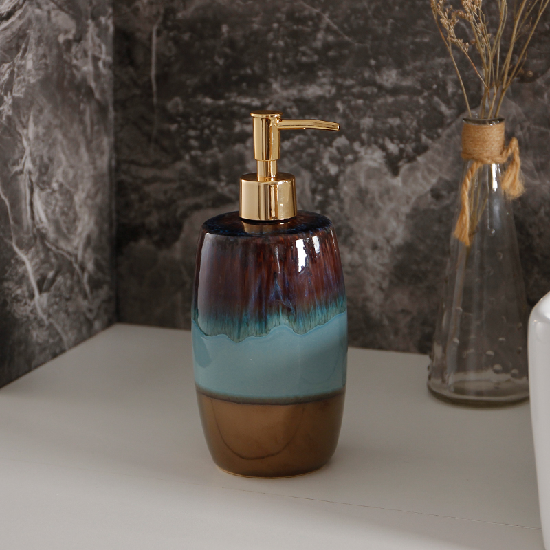 Solson European retro style ceramic hand sanitizer lotion shampoo shower gel press bottle bathroom replacement bottle