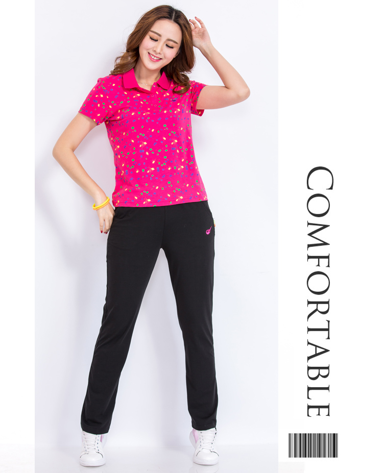 Thành phố Demei mùa hè cổ điển mới 360 phụ nữ bông ve áo thể thao giản dị T-Shirt POLO áo sơ mi đầy hoa mẫu áo polo nam