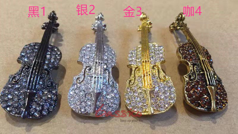  Foreign Trade Export Orders For The Rest Goods Violin Color Diamonds Accessories Brooch Gift