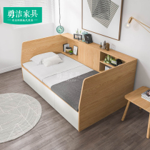 Custom simple modern study Tatami storage single bed Small apartment multi-function board bed Drawer bed customization