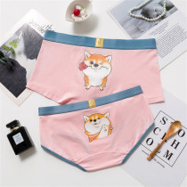 Cute cartoon couple panties Modal cotton pure cotton comfortable mid-waist breathable male flat angle female triangle underwear set