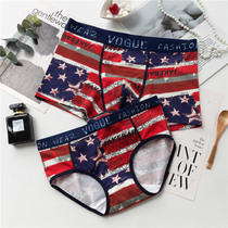 High-end sexy European and American style couple underwear pure cotton comfortable modal cotton male flat angle female triangle waist breathable