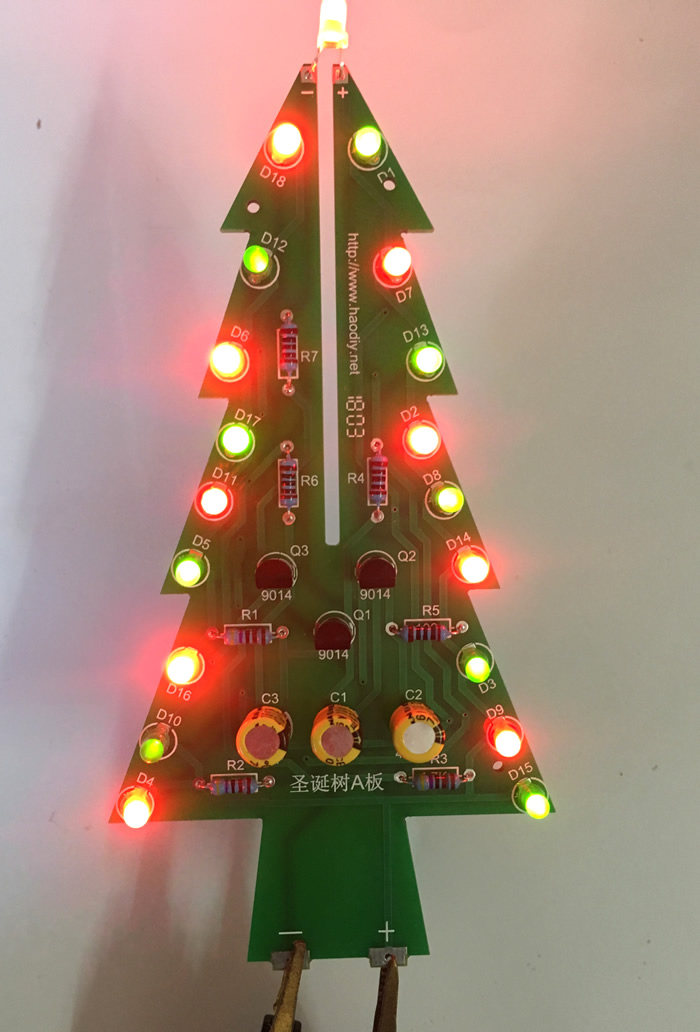Christmas tree led flashing lights running water lights electronic technology small diy making small invention puzzle kit parts