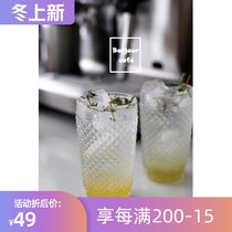 Spot Brazil imported glass glass diamond pattern retro fruit juice cup glass water cup cold water cup milk coffee cup