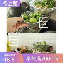 Spot Japanese stainless steel drain basket washing basket rice basin fruit and vegetable storage basket kitchen filter basin mesh screen
