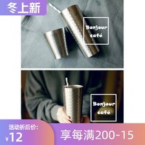 Spot South Korea stainless steel cup honeycomb heat insulation vacuum cup beer cup hand cup juice drink cup