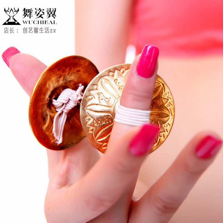 Dance performance Belly Leather Dance accessories Dance Performance Prop Pattern Finger dial 1 pair of two pieces of DJ1007