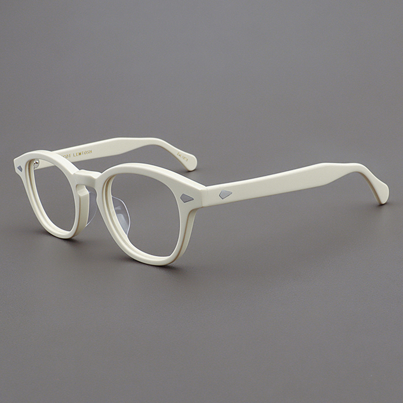 Moscot Lemtosh Eyeglass Frames for Women, Retro Off-White Oval Frames, Large and Small Sizes, Acetate Material, Prescription Frames for Men Moscot Lemtosh Eyeglass Frames for Women, Retro Off-White Oval Frames, Large and Small Sizes, Acetate Material, Prescription Frames for Men
