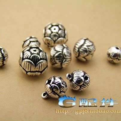 Promotional handmade diy pendant female bracelet necklace sterling silver beads beaded silver accessories lotus bead pendant