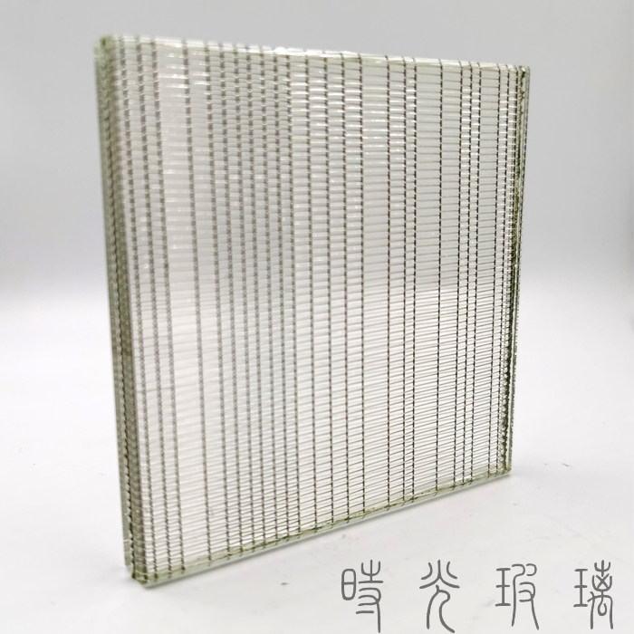 Simple style silver line striped road metal wire double-sided tempered wire art glass
