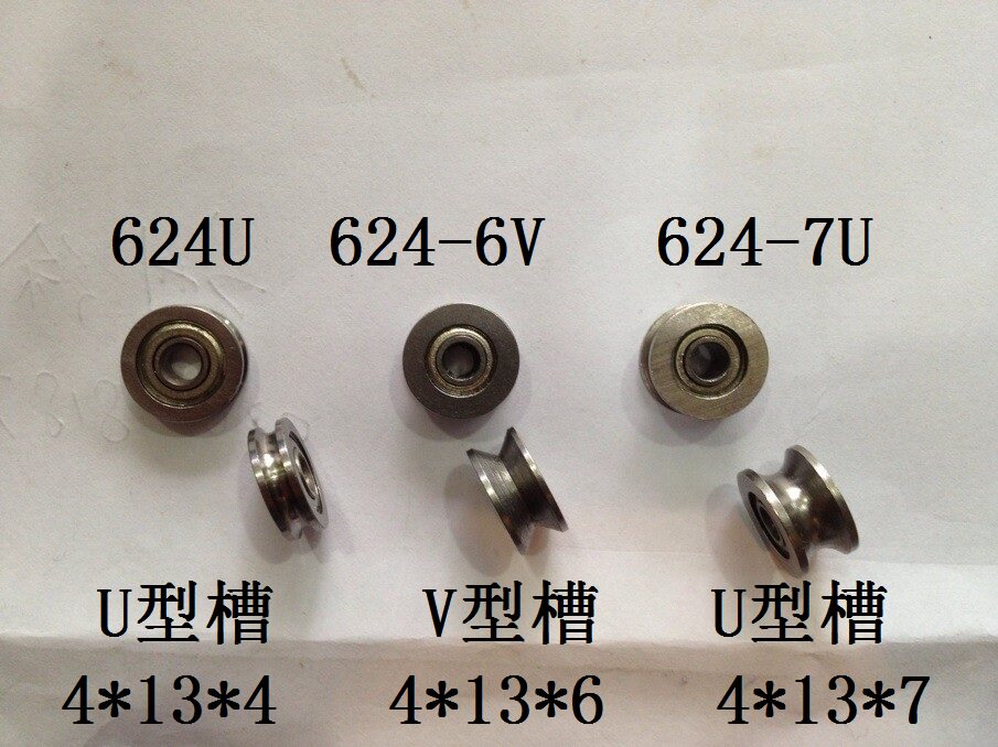 624-6V slot bearing size(4*13*6) outer ring with V-slot bearing (U type also available)
