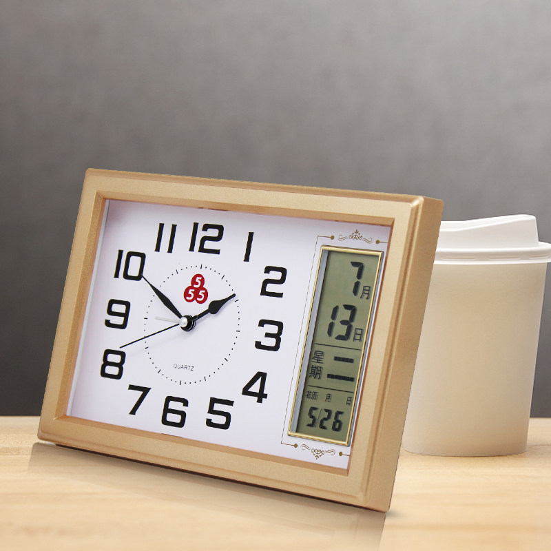 Three five brand pendulum clock Desktop pendulum table clock Table clock Living room hour clock pendulum silent simple alarm clock Perpetual calendar