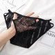 4 bags of black series lace sexy women's underwear seamless cotton low-waist hollow transparent briefs for women