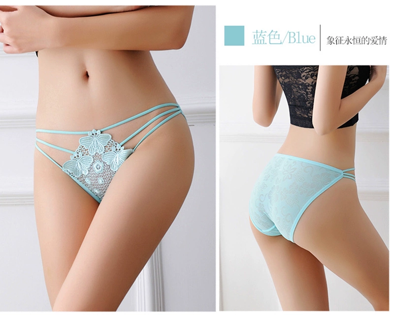 4 hộp quà tặng đồ lót sexy nữ vui vẻ cám dỗ hollow ren thêu hoa dây đeo liền mạch quần cotton do lot