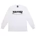 Tide Woo Thrasher Skate Mag Ls Tee Flame Letter LOGO Cặp đôi áo thun dài tay - Áo phông dài Áo phông dài