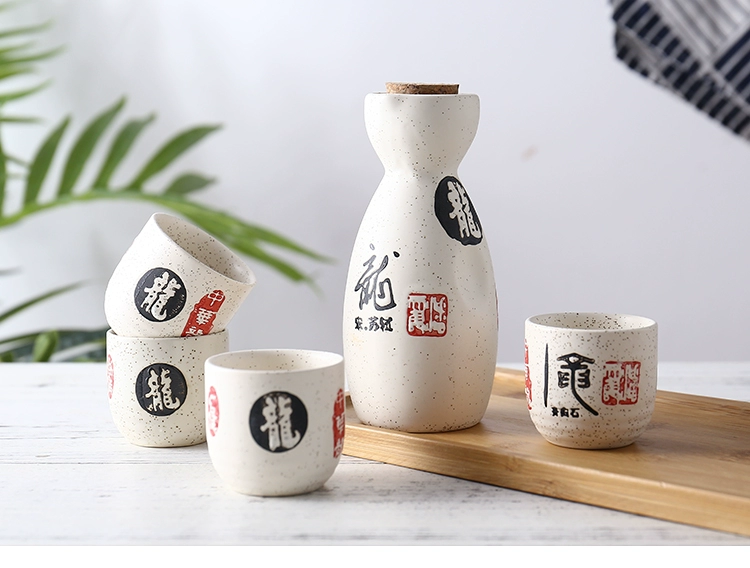 Rượu vang phong cách Nhật Bản đặt rượu vang trắng rượu vang nóng rượu sake cổ rượu vang vàng và tách nhiệt độ gió hộ gia đình Trung Quốc ly uống rượu vang cao cấp