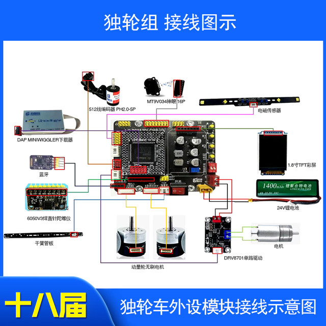 20Th Edition Unicycle Motherboard Infineon Tc264 Tc297 Universal Smart Car Competition O Model V2 Motherboard