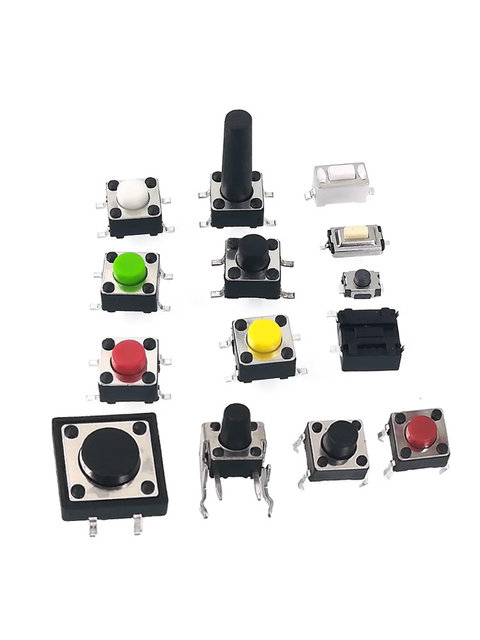 Tact Switch Yt-1318 Push Button Switch Direct Plug Patch Bracket Reset Button 3*4/3*6/6*6/12*12
