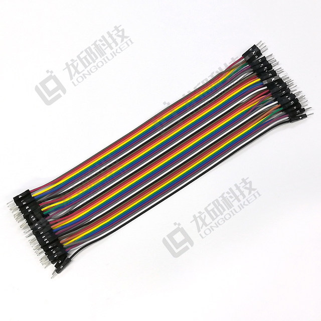 Double-Ended Dupont Cable 40P Colored Ribbon Cable Connector Male-To-Male, Female-To-Female, Male-To-Female 10/20/30/40cm