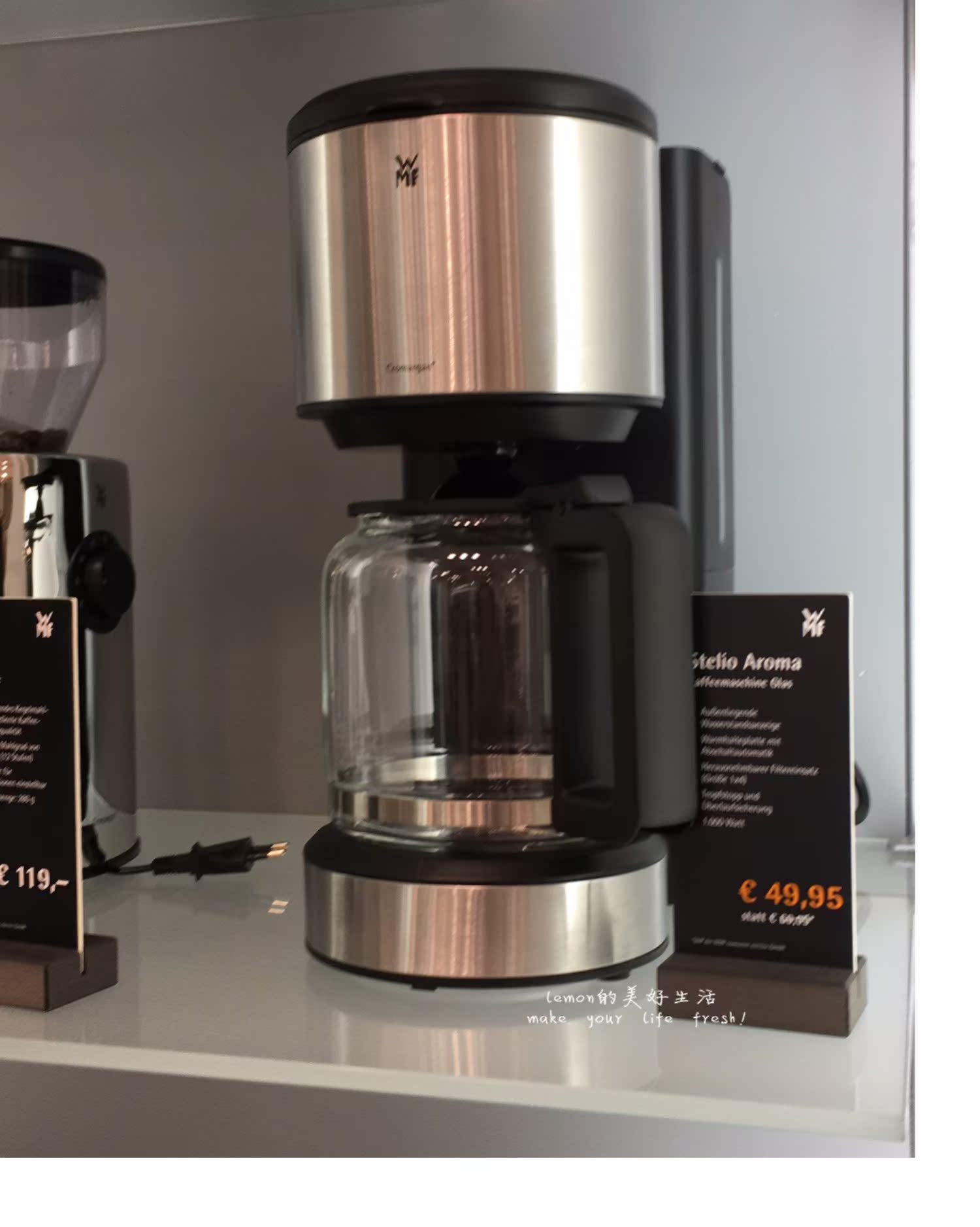 Đức nhập khẩu WMF futeng Bao STELIO Aroma loạt cà phê nồi nhỏ giọt máy pha cà phê wmf - Máy pha cà phê 	máy pha cà phê kahchan	