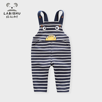 Price 89 (clearance)Rabi tree boys pants Male baby casual pants Infant bib pants spring and autumn models