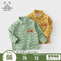 Rabbi Tree boy fitted with children shirt printed 2021 Spring loaded with new male baby shirt with small crowdshirt