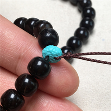 DIY аксессуары 莲花居天然原矿高瓷绿松石精工绳束背云一物一图文玩配饰喇叭山