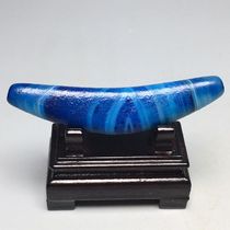 Natural silk-wrapped blue old agate horns Size 74 5x16 3mm Material Agate Chalcedony
