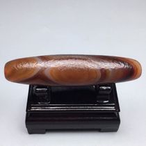 Natural silk wrapped old agate size 66 4x16 0mm material agate chalcedony antique old objects