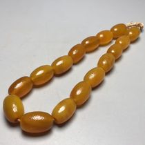 Natural silk-wrapped old agate necklace with high oil patina Size 22 1x14 3mm Material Agate Chalcedony