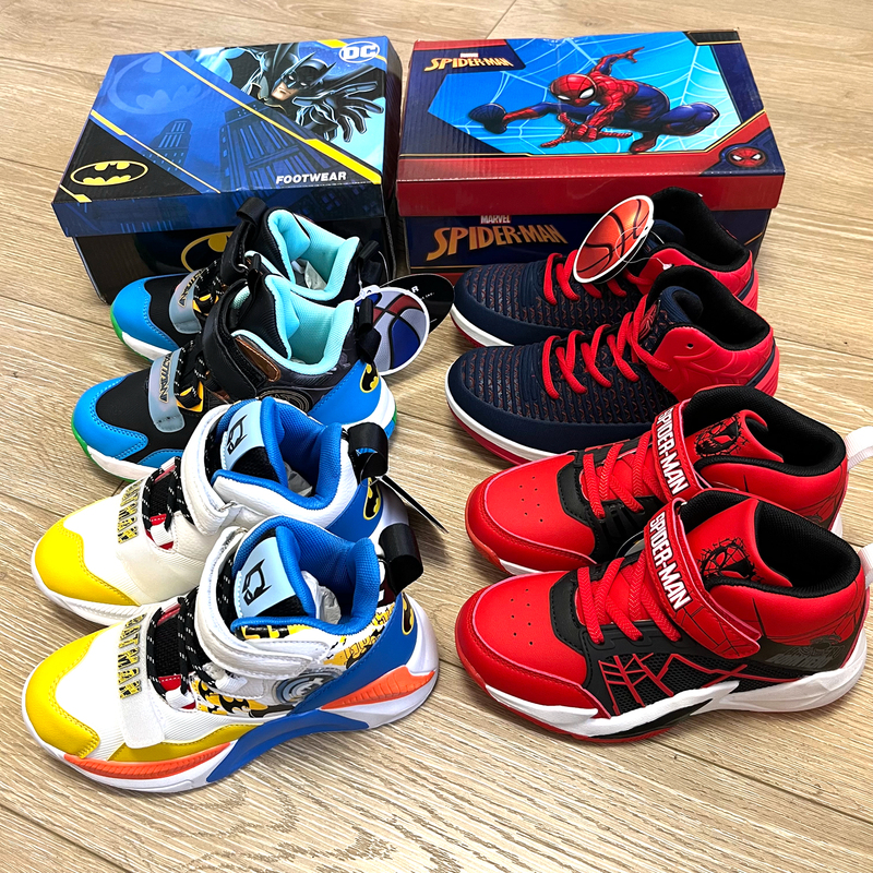Exported to Europe, New Spider-Man and Batman Children's Basketball Shoes, Non-Slip, Wear-Resistant, Fashionable and Cool Student Sports Shoes
