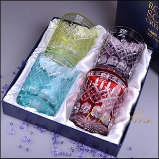 British Top Pole Crystal Royal Scot Pure Artisanal Cut Crystal 4 Colors 4 Straight Drum Cup Gift Boxes-Taobao