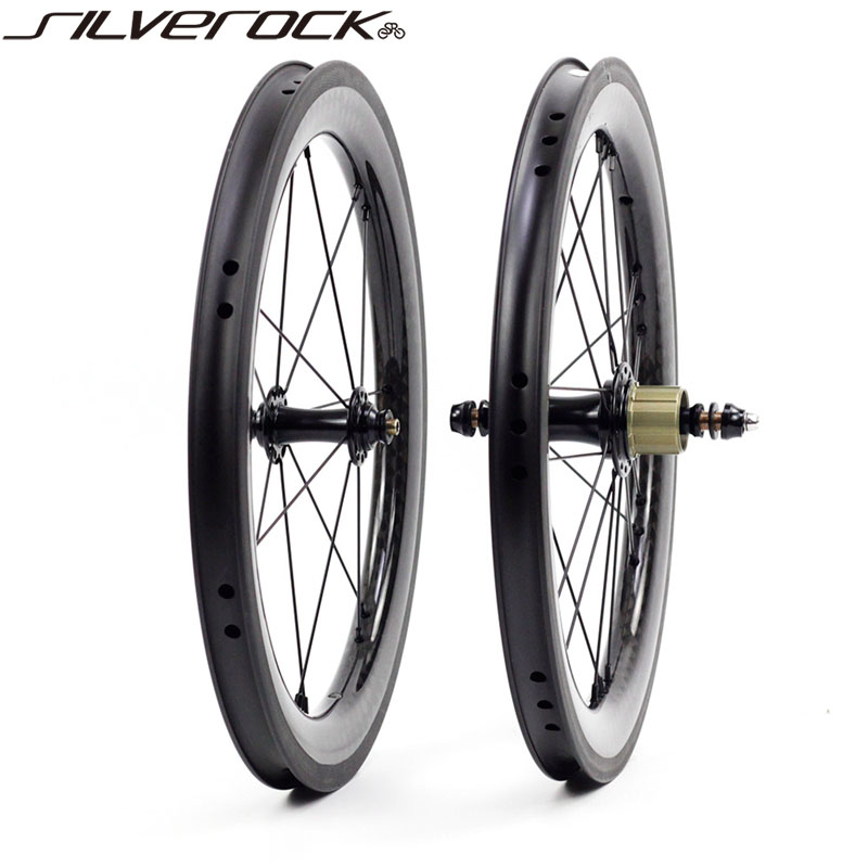 SILVEROCK SR38 16 inch 349 Carbon fiber wheel set for small cloth outside 7 speed wheel group folding bike