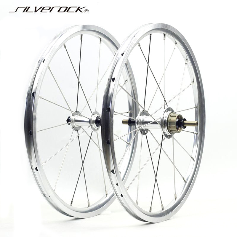 SILVEROCK aluminum for 16 inch small cloth bro pton folding car outside 3 speed wheel set 349 Perrin wheel v brake
