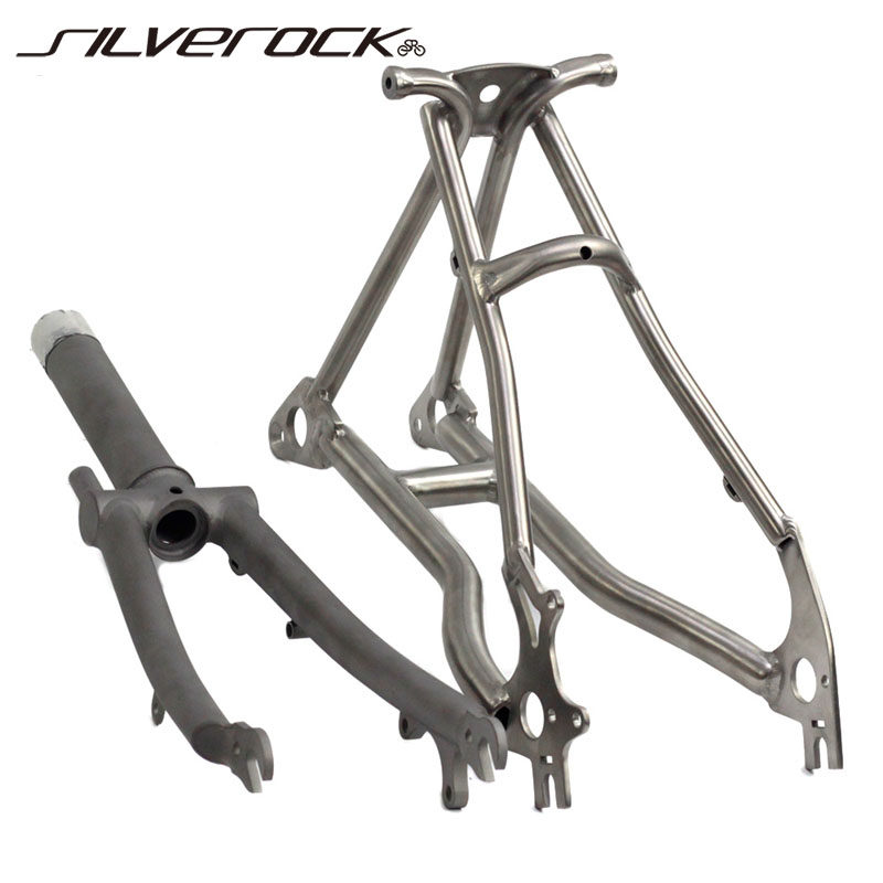 Silverock titanium alloy for 16 inch domestically made small cloth Incloth folding bike frame front and rear fork disc brake-Taobao