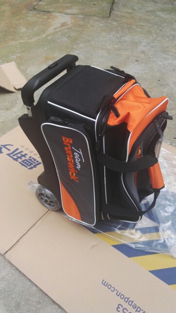 Brunswick đội loạt câm bánh xe lớn xe đẩy bowling đôi bóng túi màu cam màu xanh chai bowling